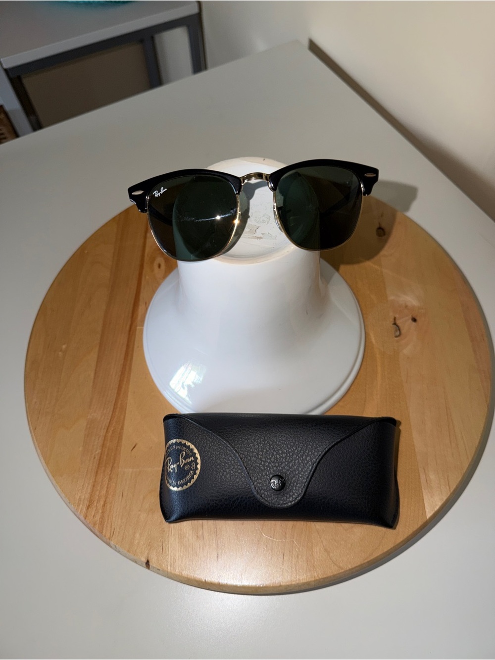 Ray-Ban Clubmaster Sunglasses Black with Gold Accents